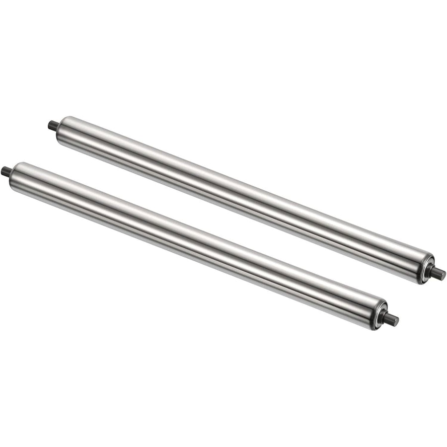 Two metal rollers on a white background
