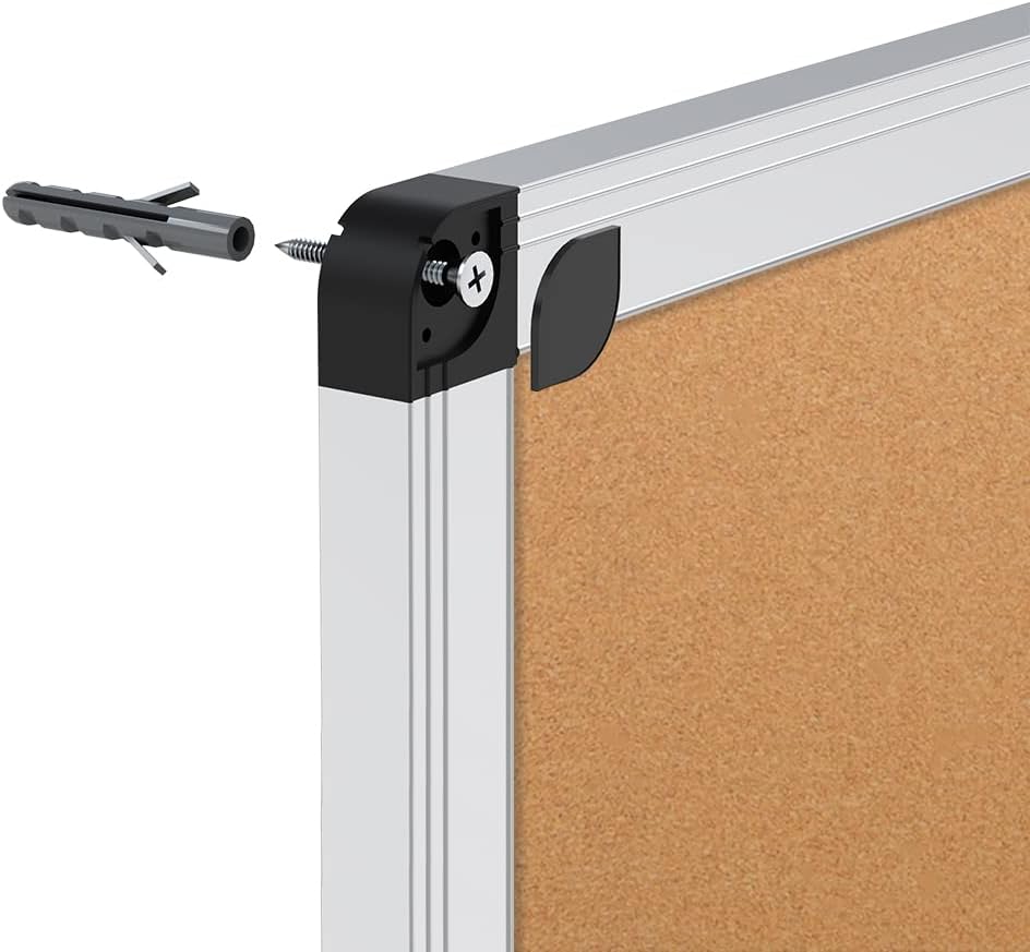 Cork Notice Board, 90x60cm, Silver Aluminium Frame VIZ-PRO