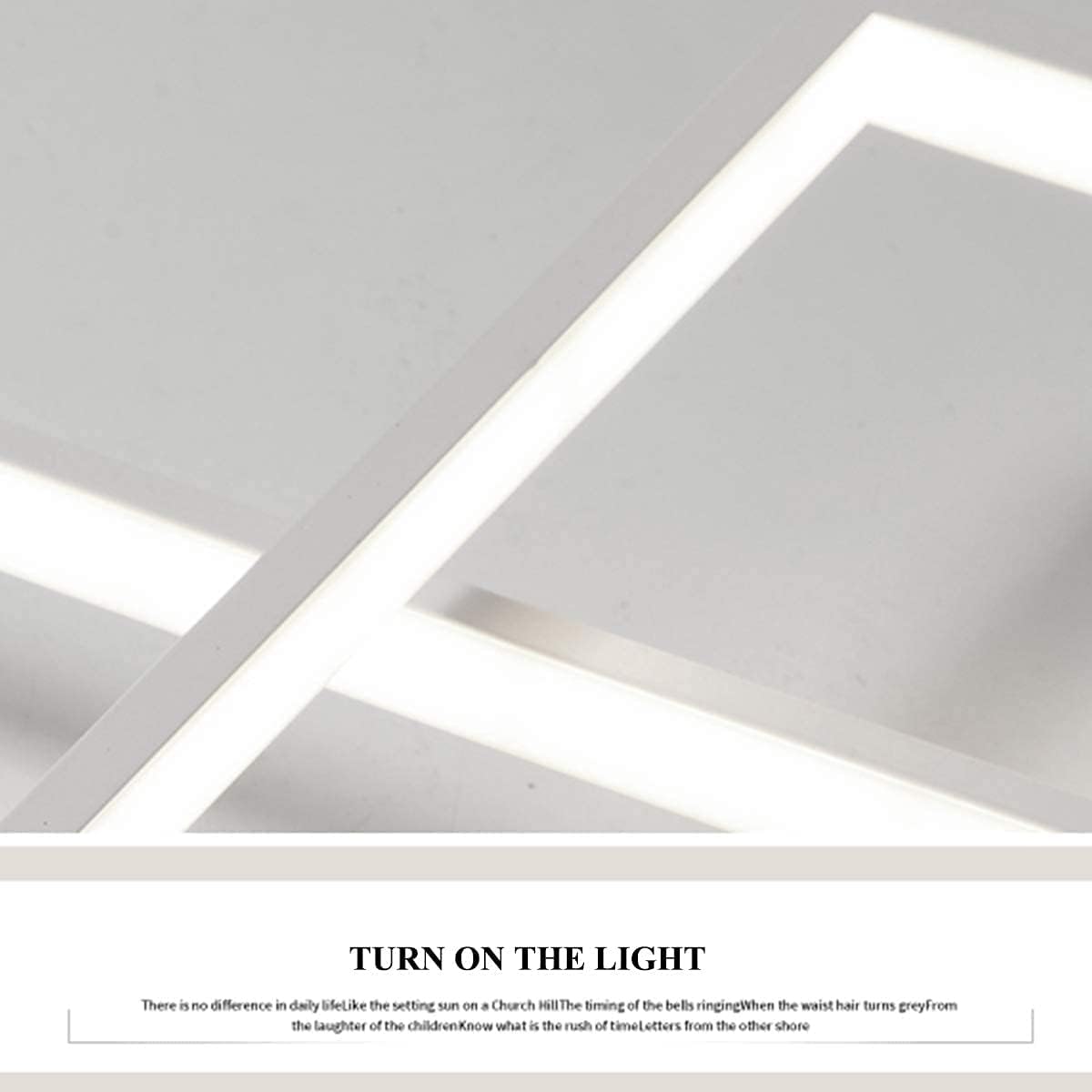 LED Ceiling Light 75W Square Flush Mount Cool White Geometric 3 Frame Modern