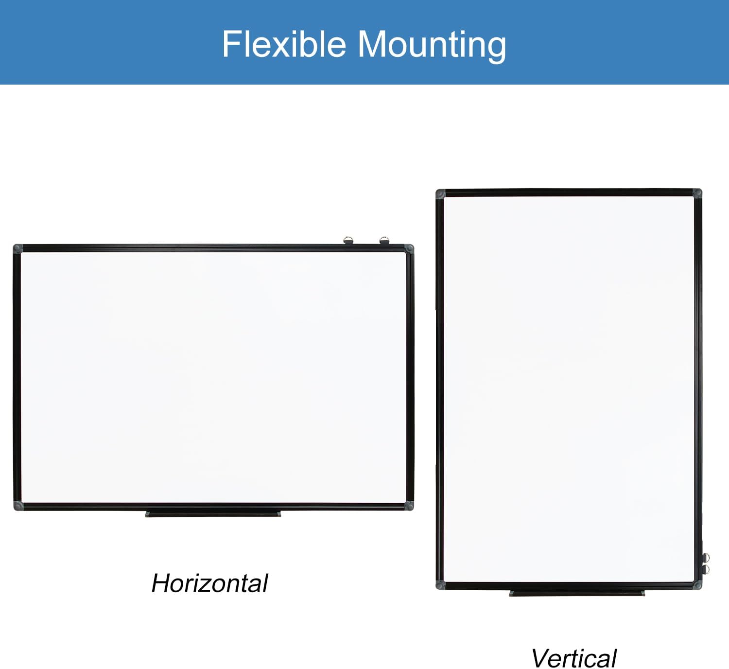 Magnetic Whiteboard 90x60cm Wall Mounted Dry Erase Board Black Frame XIWODE Steel
