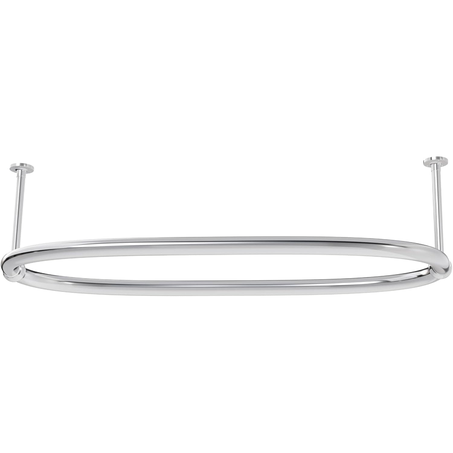 Aquaworld Oval Shower Curtain Rail, Ceiling-Mounted, Steel 110x64x28cm, 14 Rings - Massive Discounts