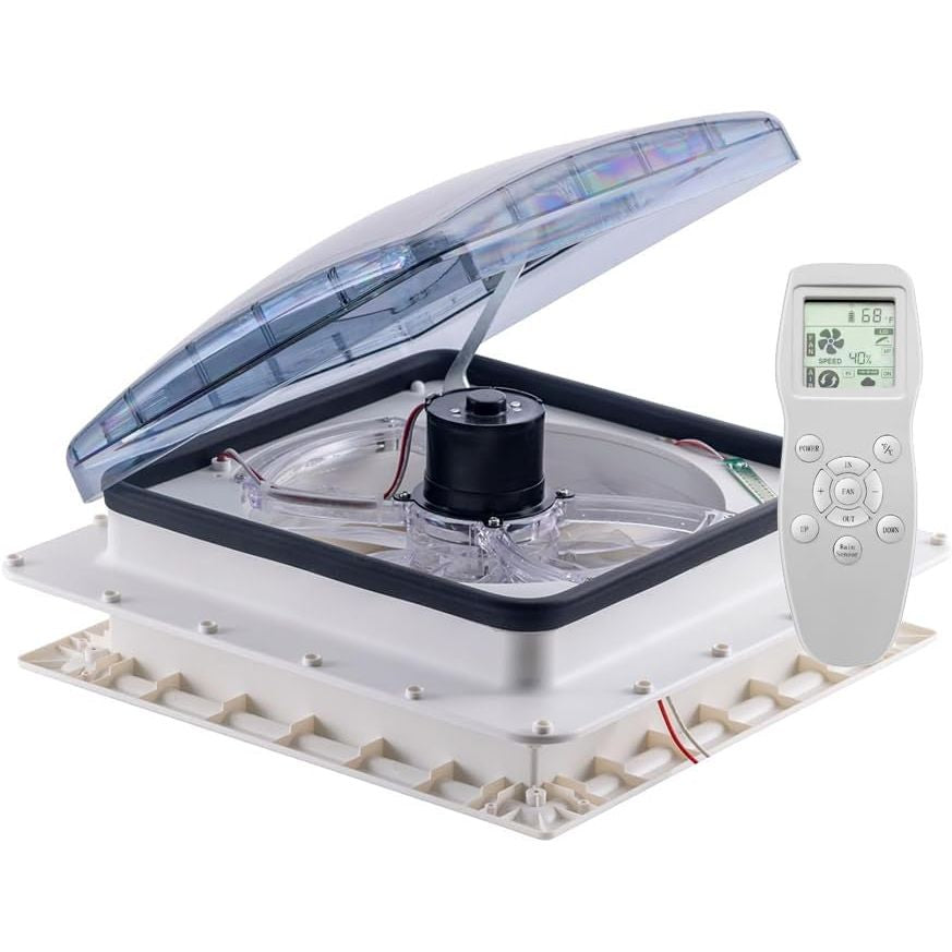 Caravan Roof Vent Fan 40x40cm Rain Sensor 10 Speed Remote Ventilation