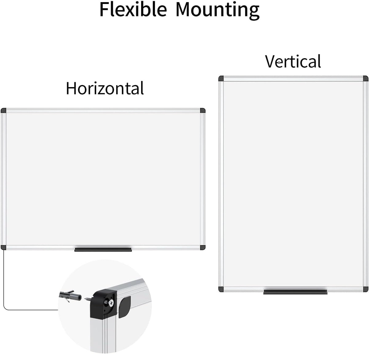Magnetic Whiteboard with Silver Aluminium Frame, 90 x 60 cm VIZ-PRO