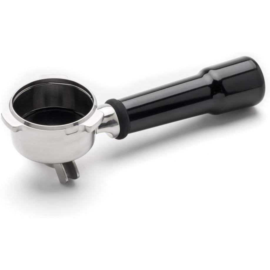 Coffee scoop with black handle on a white background