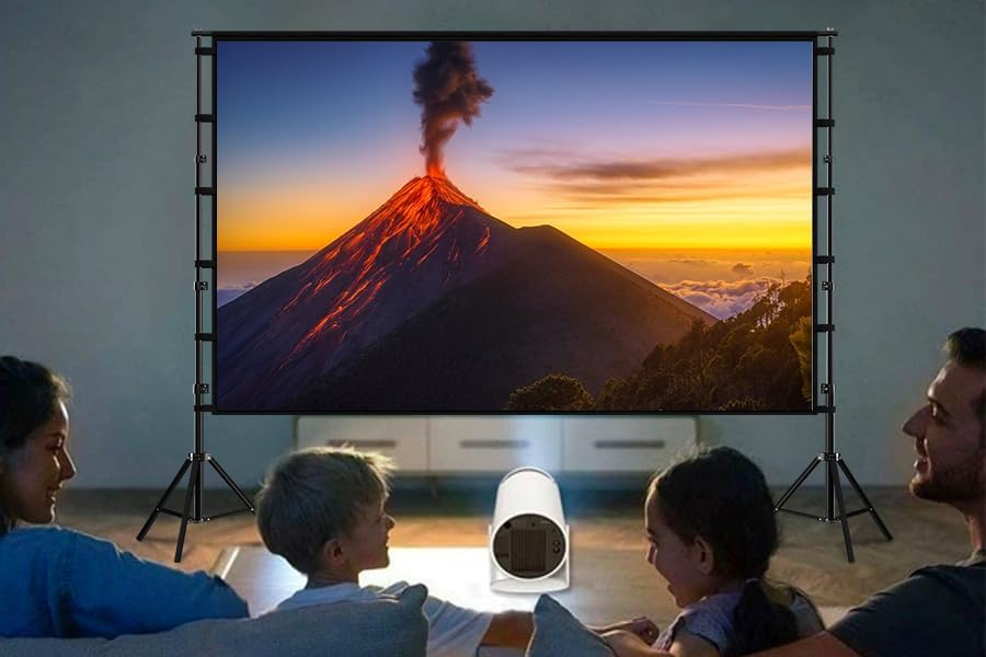 Projector Screen 150 Inch 4K HD Outdoor Stand Foldable Front Rear Movie Projection