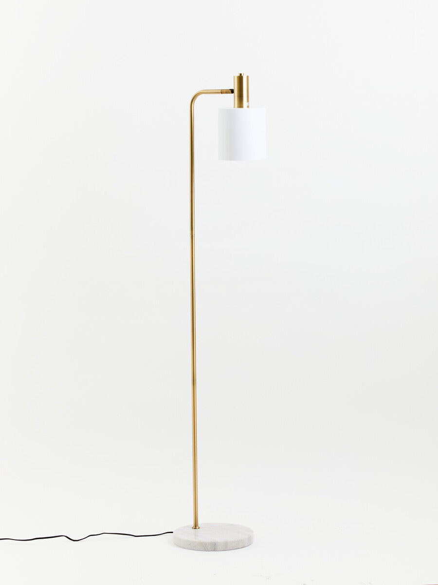 Floor Lamp Marble Base Gold Modern Standing Lamp White Shade Orsina