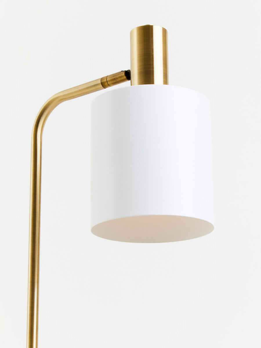 Floor Lamp Marble Base Gold Modern Standing Lamp White Shade Orsina