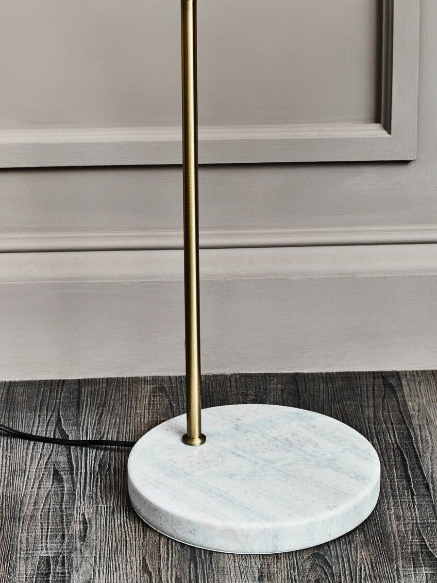 Floor Lamp Marble Base Gold Modern Standing Lamp White Shade Orsina