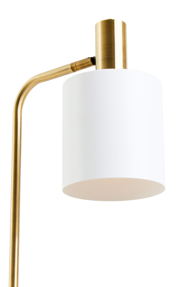 Floor Lamp Marble Base Gold Modern Standing Lamp White Shade Orsina