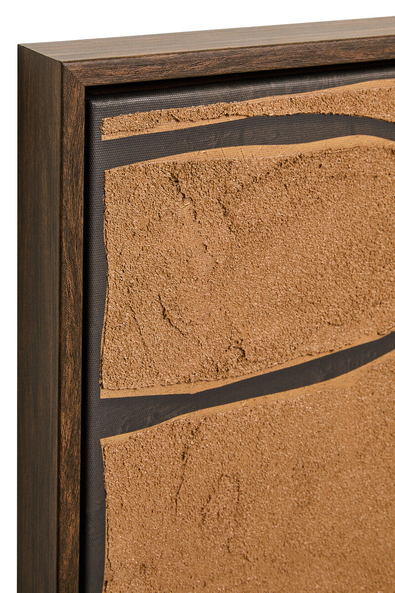 Wall Art Set Textured Canvas Brown Black Modern Decor Set of 2 Orsina