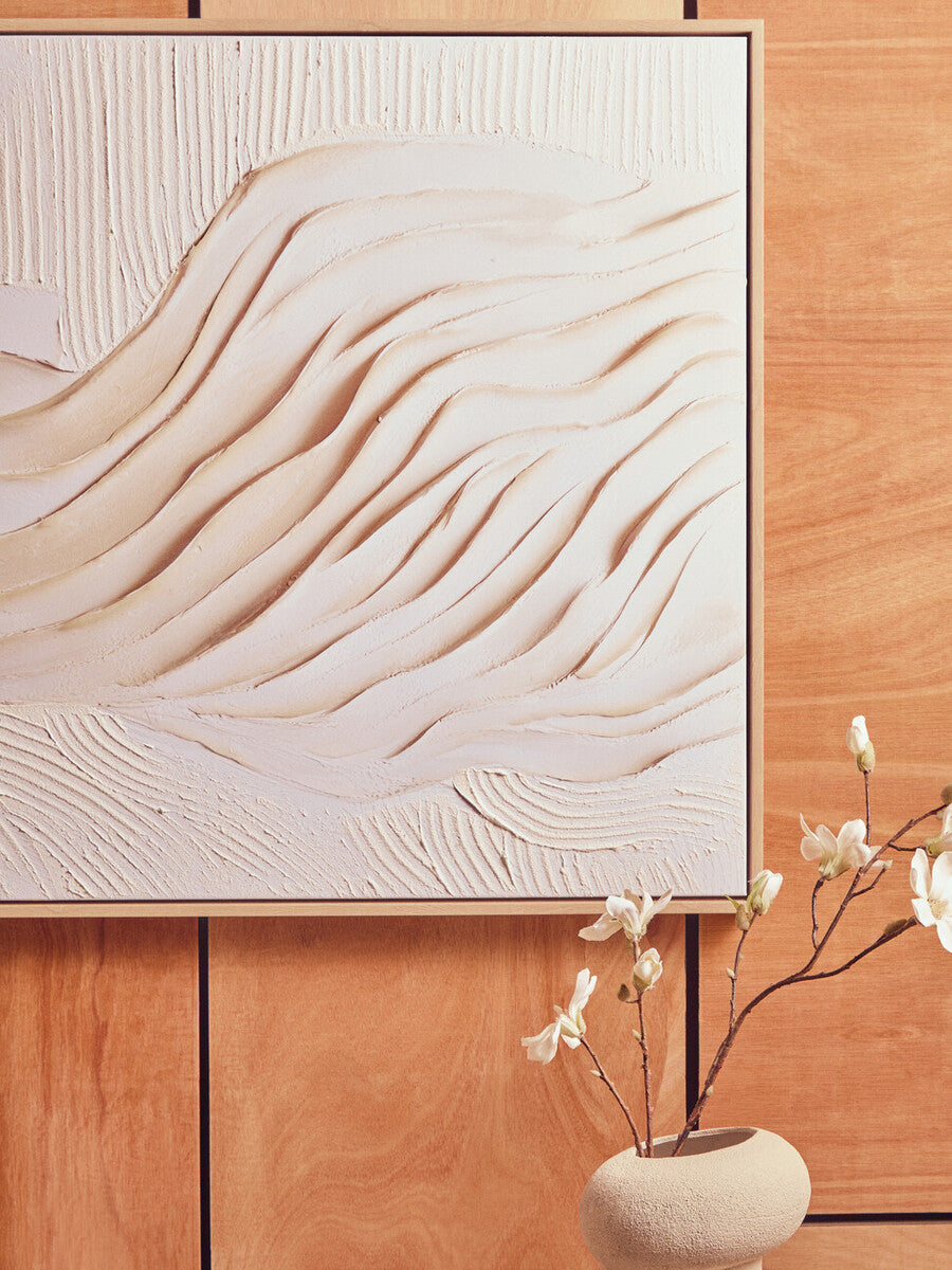 Textured Wall Art Cream Canvas Modern Wall Decor Neutral Abstract Orsina