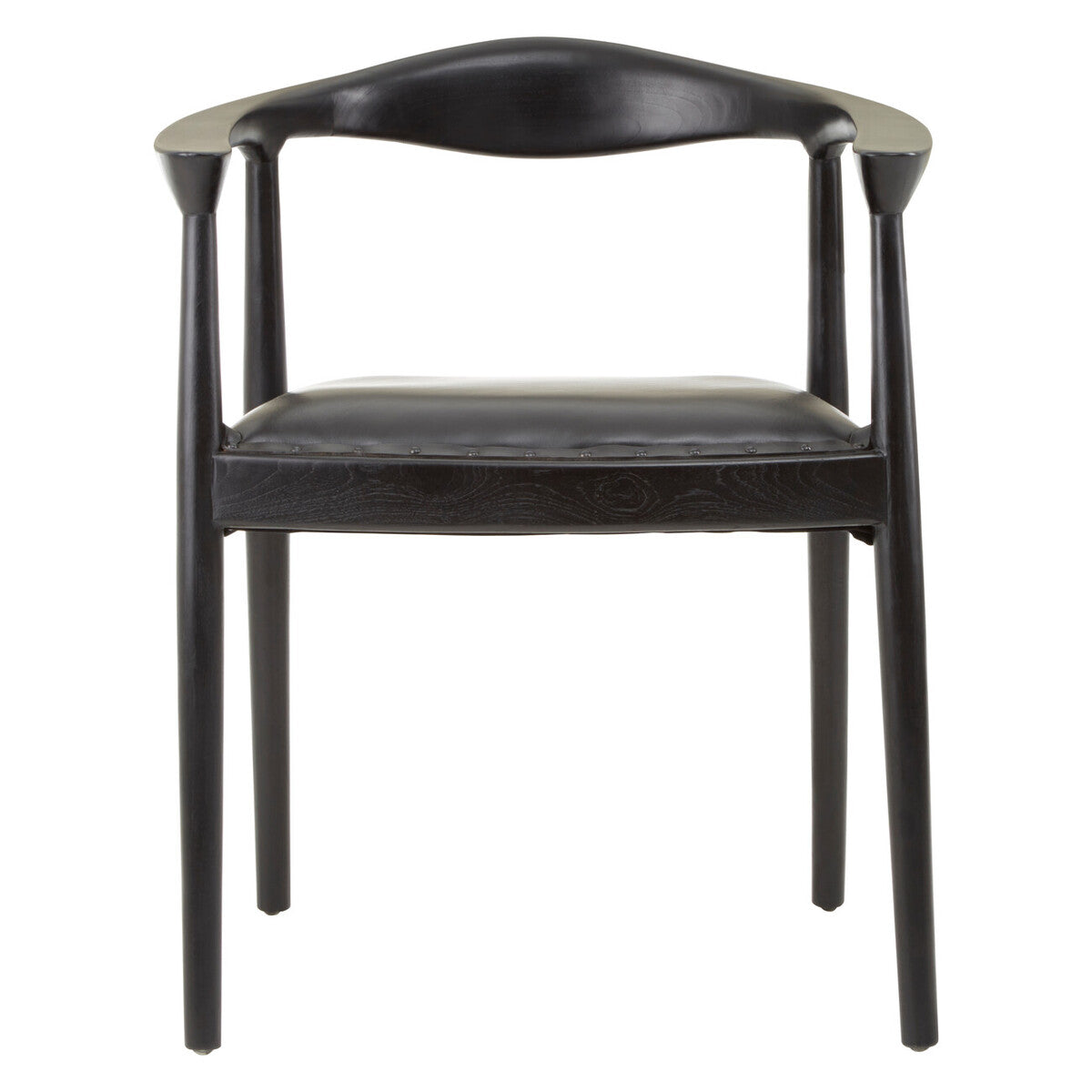 Black corner chair with a white background