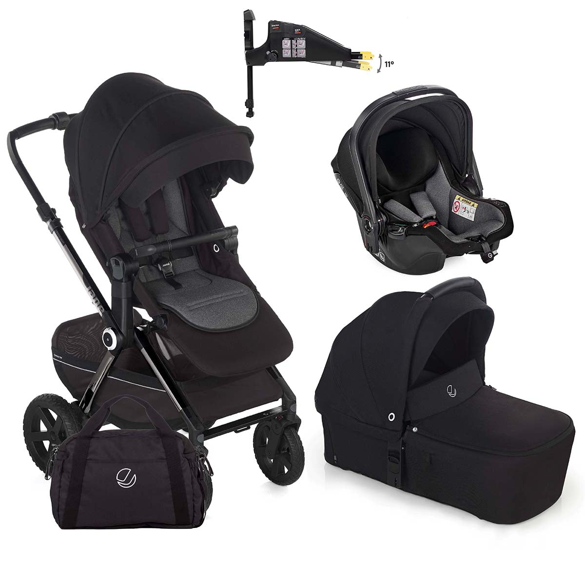 Travel System 3 in 1 Pushchair Stroller Car Seat Bundle Jane Crosslight