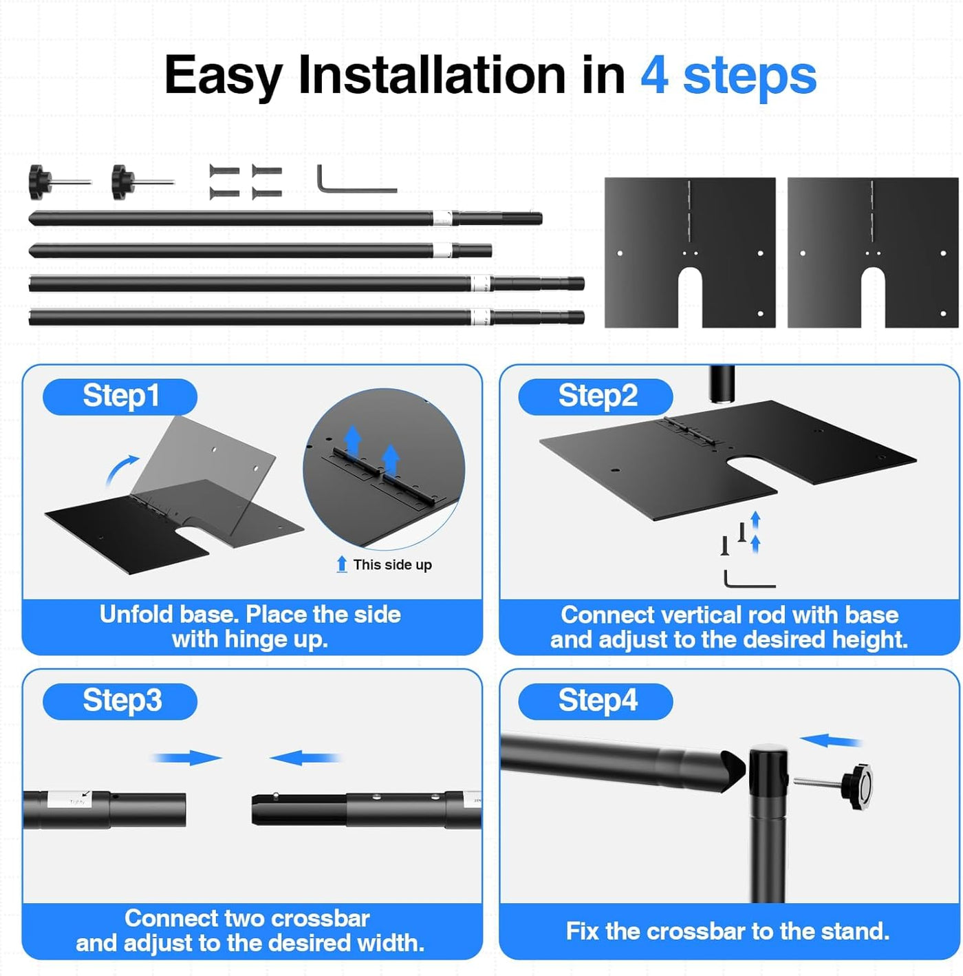 EMART 10x12ft Pipe and Drape Backdrop Stand Kit, Heavy Duty Frame Support