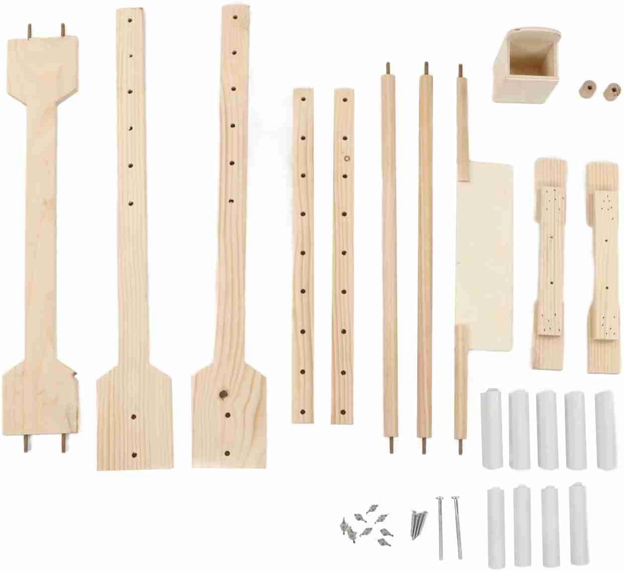 Adjustable Cross Stitch Floor Stand – Wood Pine, 5 Heights (41–68cm)