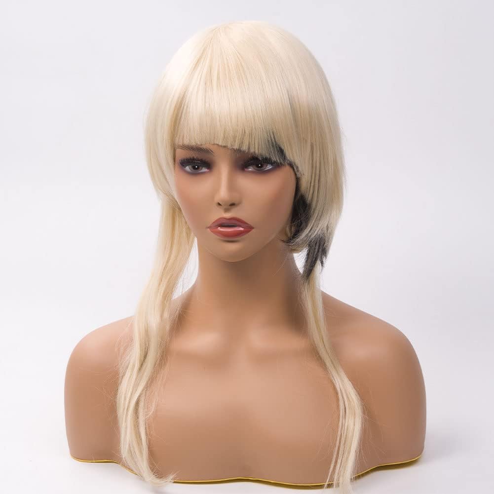 Mannequin Head with Shoulders PVC Wig Stand Bust for Hat Wigs Display