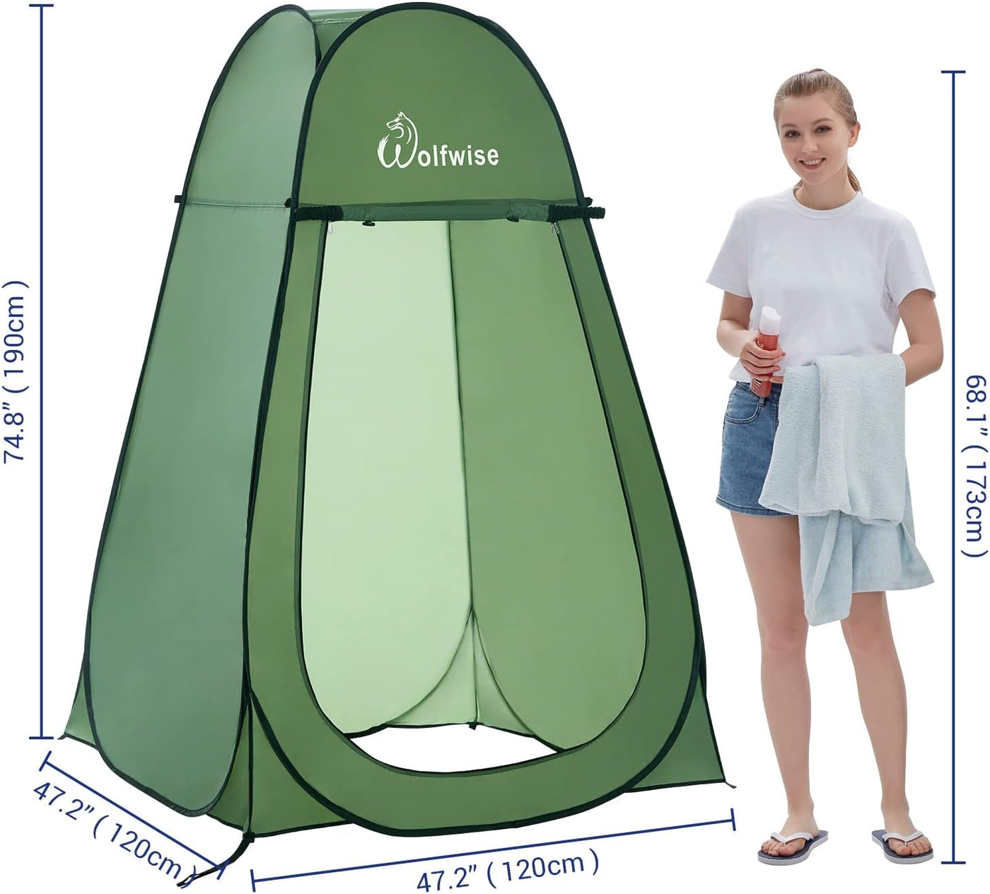 Pop Up Camping Toilet Shower Tent Waterproof Privacy Portable Room WolfWise