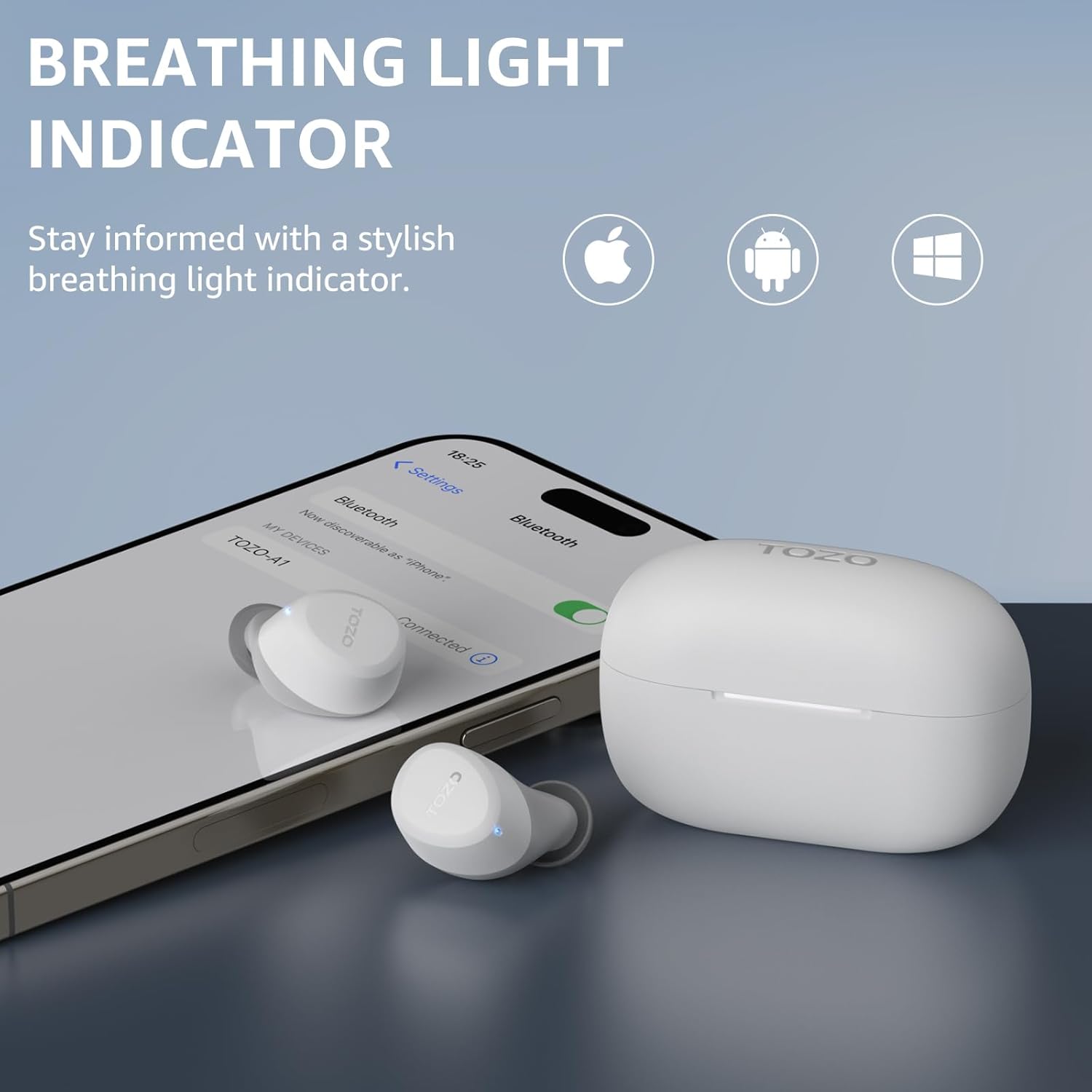Wireless Earbuds Bluetooth 5.3 HiFi Stereo 30H Playtime IPX5 TOZO A1