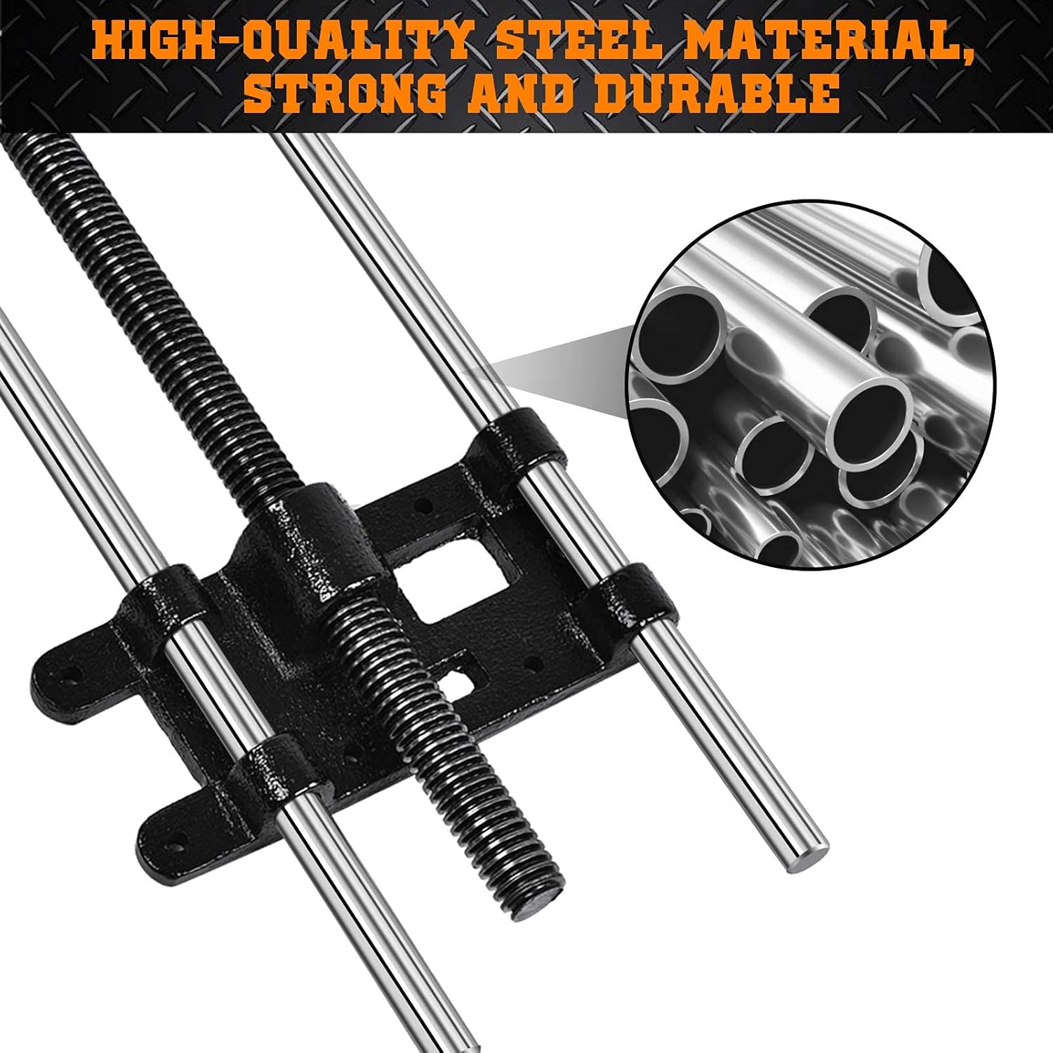 Metal tube wrench with high-quality steel material highlighted, on a white background.