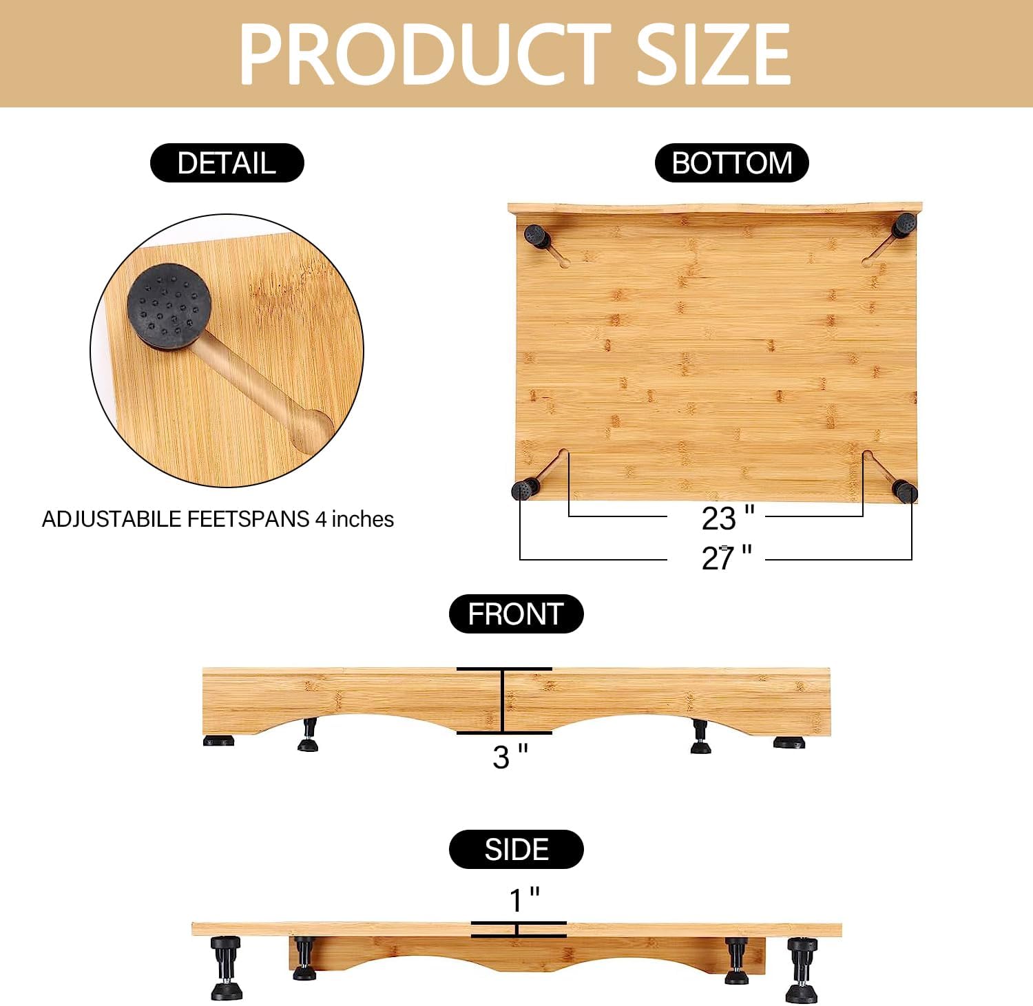 YUHFERA Stove Cover Board, 75x54cm, Wooden, Adjustable, for Gas & RV Stoves