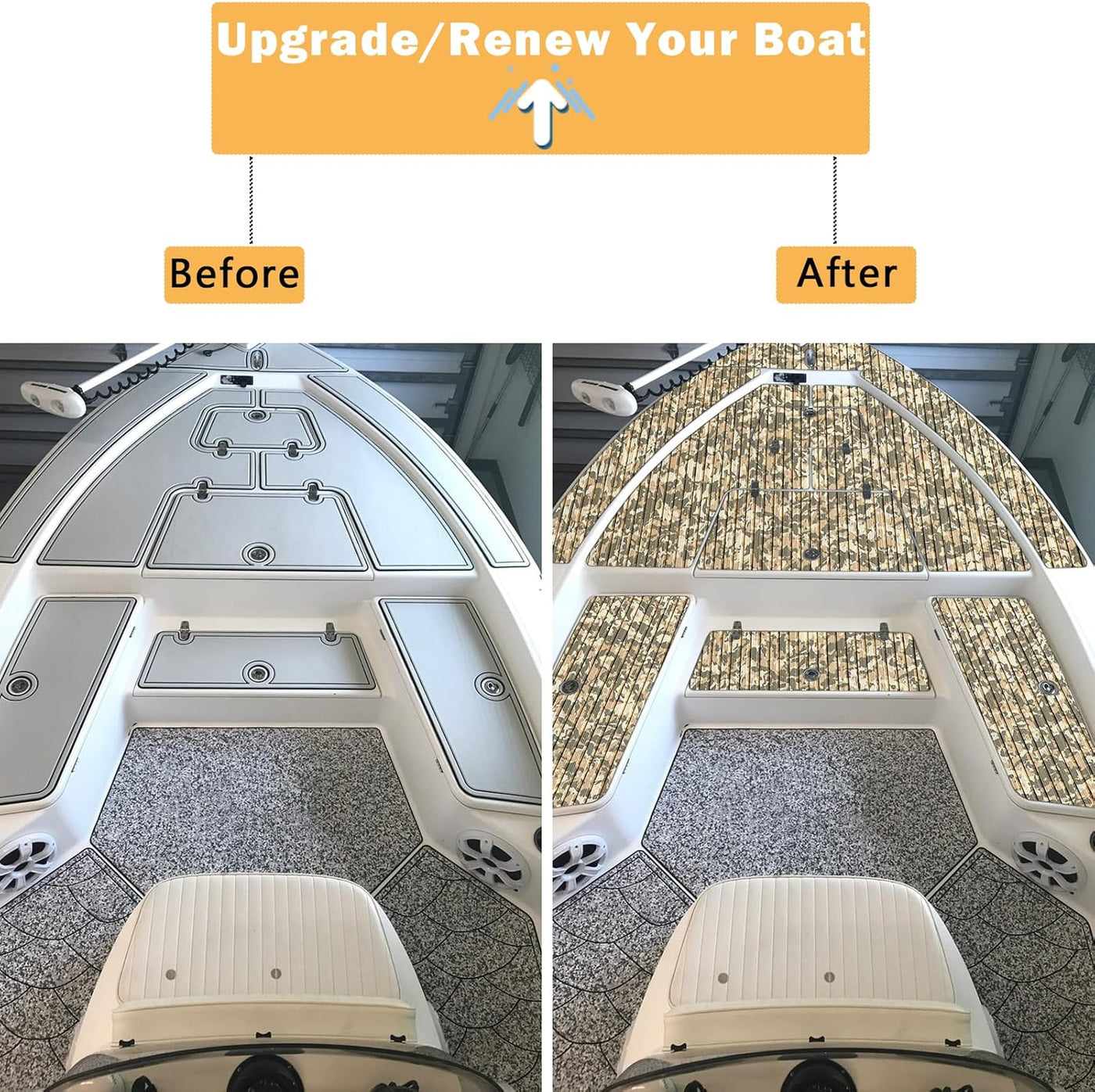 Boat Deck Flooring EVA Foam Non Slip Self Adhesive Camo Kayak Yacht 240x115CM