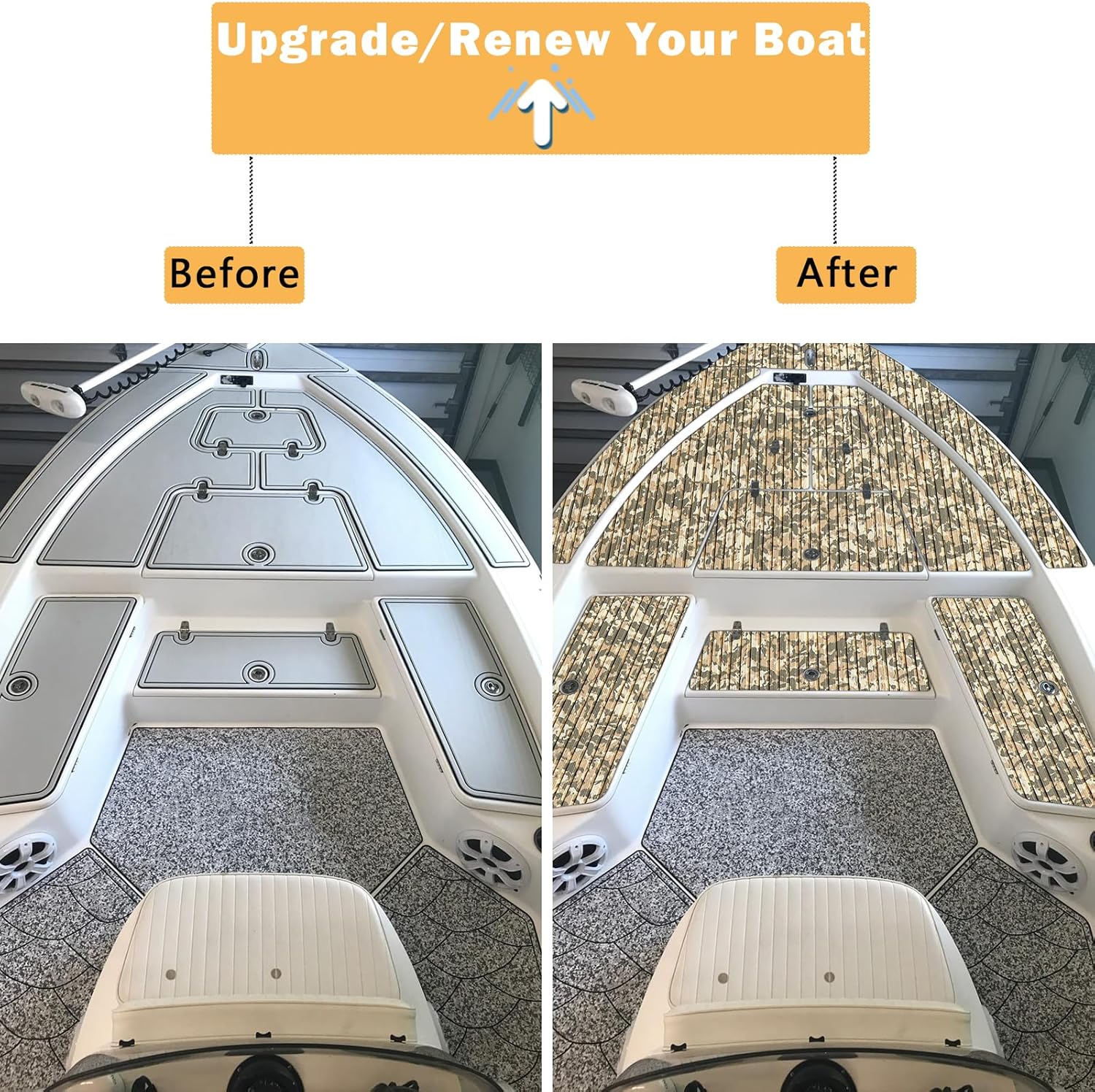 Boat Deck Flooring EVA Foam Non Slip Self Adhesive Camo Kayak Yacht 240x115CM