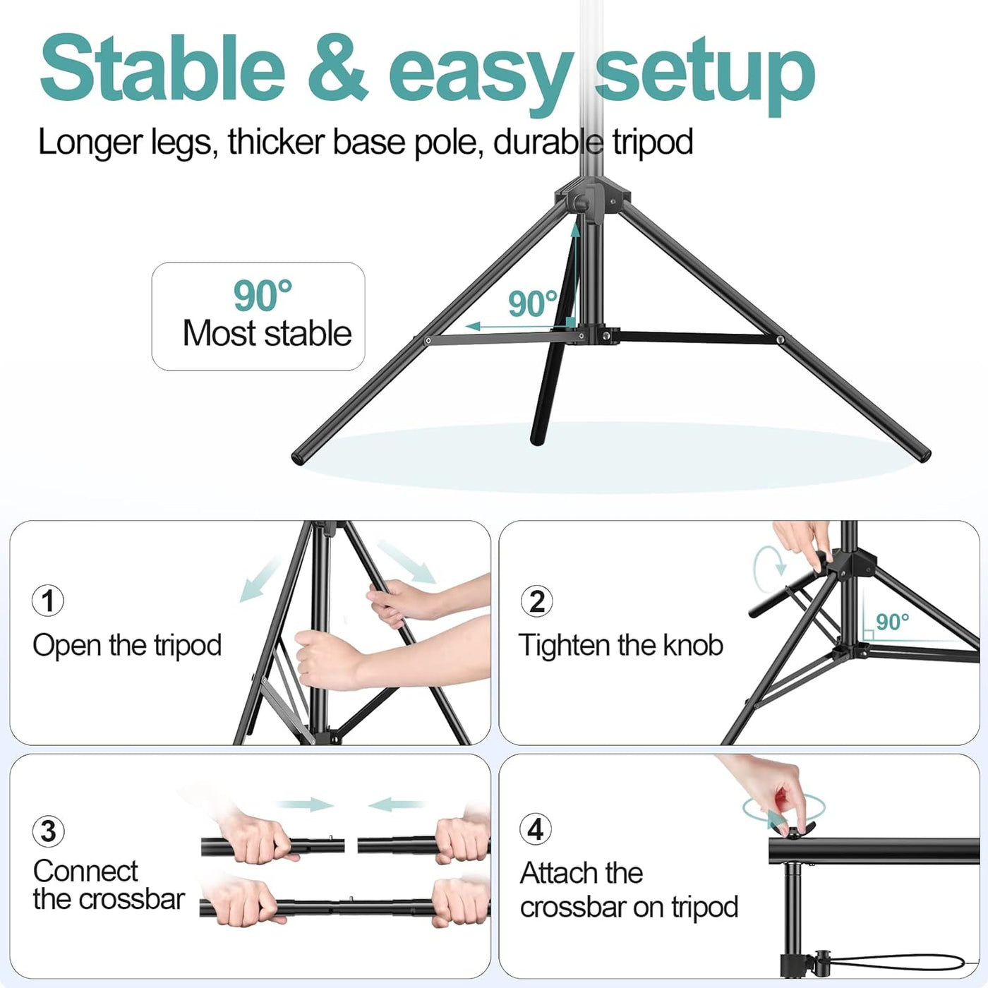 EMART 2.6x3m Backdrop Stand Kit – Adjustable Photo/Video Background Support