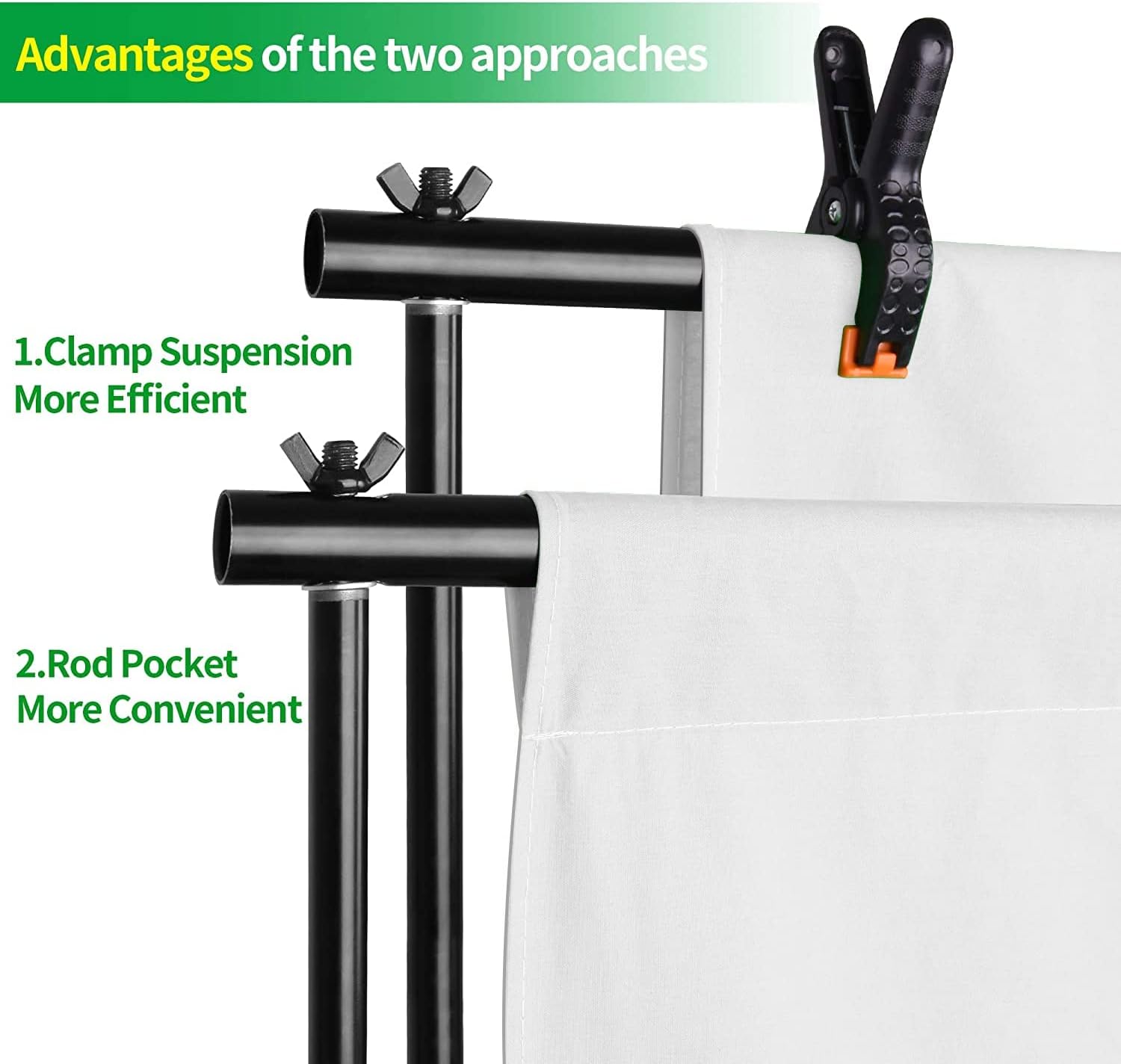 EMART 8.5x10ft White Backdrop Stand Kit with 10x12ft Screen for Studios