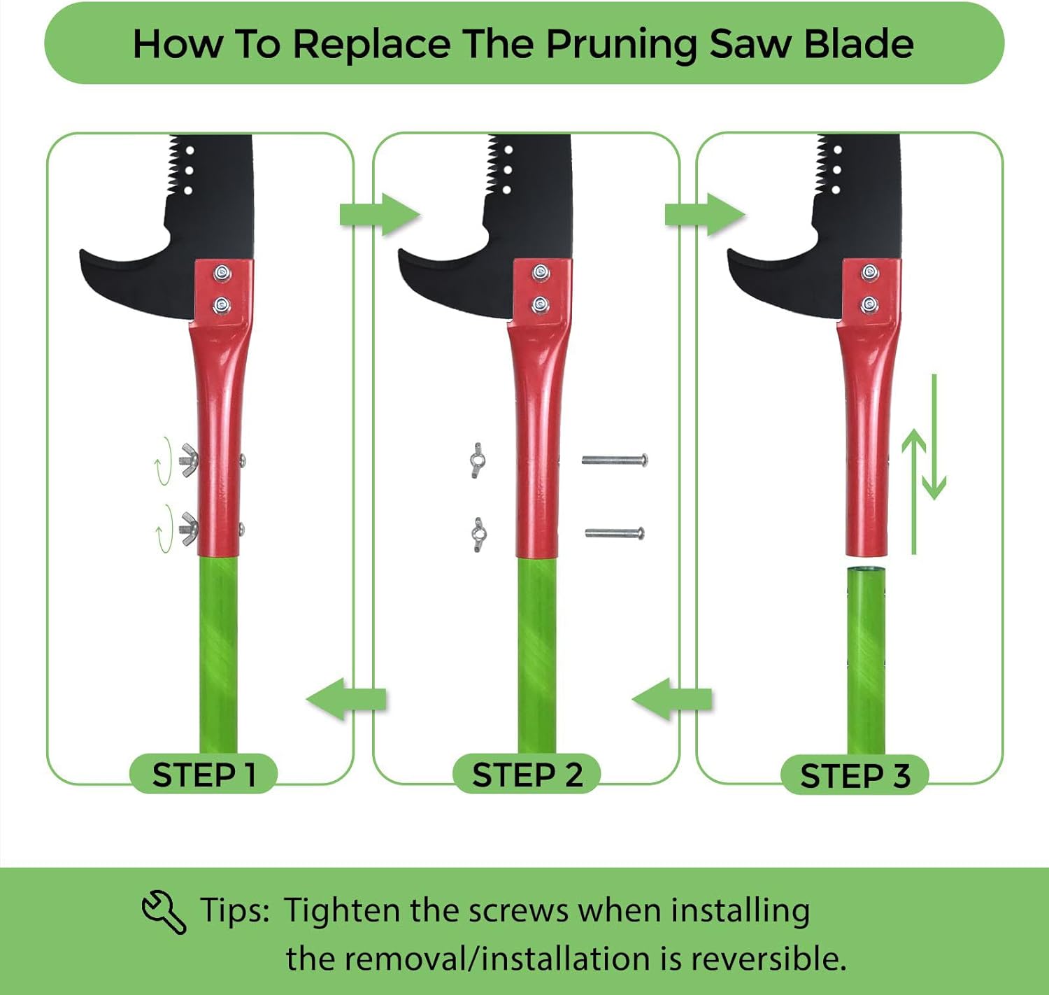 SUNORCHID 26ft Pole Pruning Saw, Adjustable Tree Lopper with Carry Bag