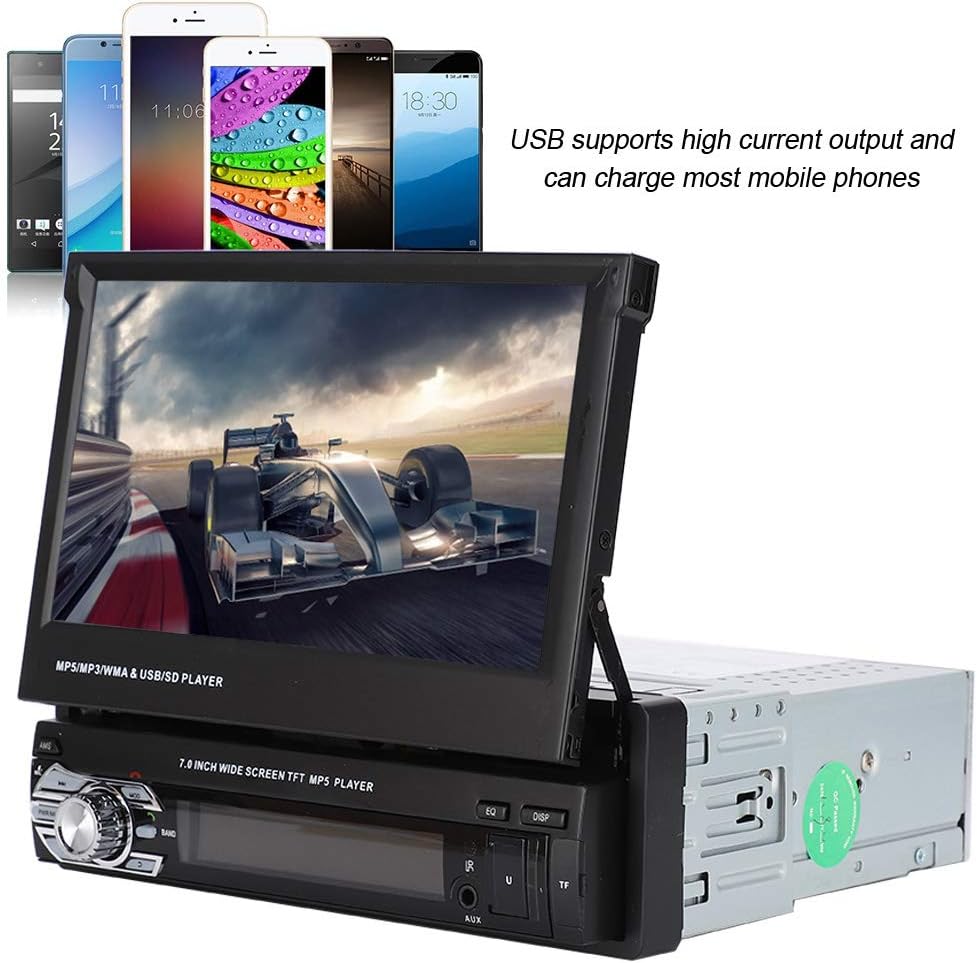 Multimedia Car Stereo 7'' 24Bit DAC, High-Speed USB2.0 Touch Screen WAV Support
