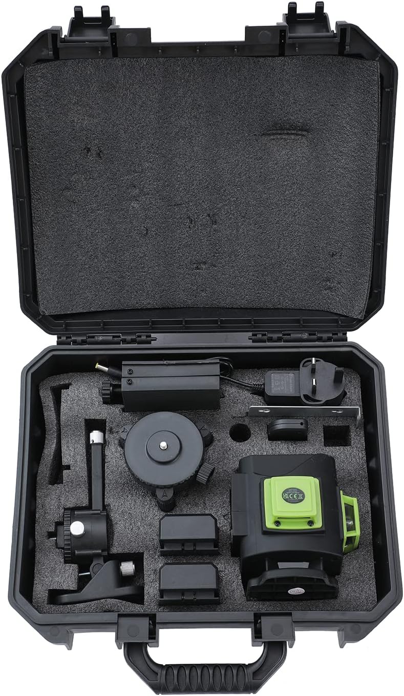 TOPWAY 3D Laser Level 12 Lines 360° Green Self-Leveling Tool w/ Tripod & Battery