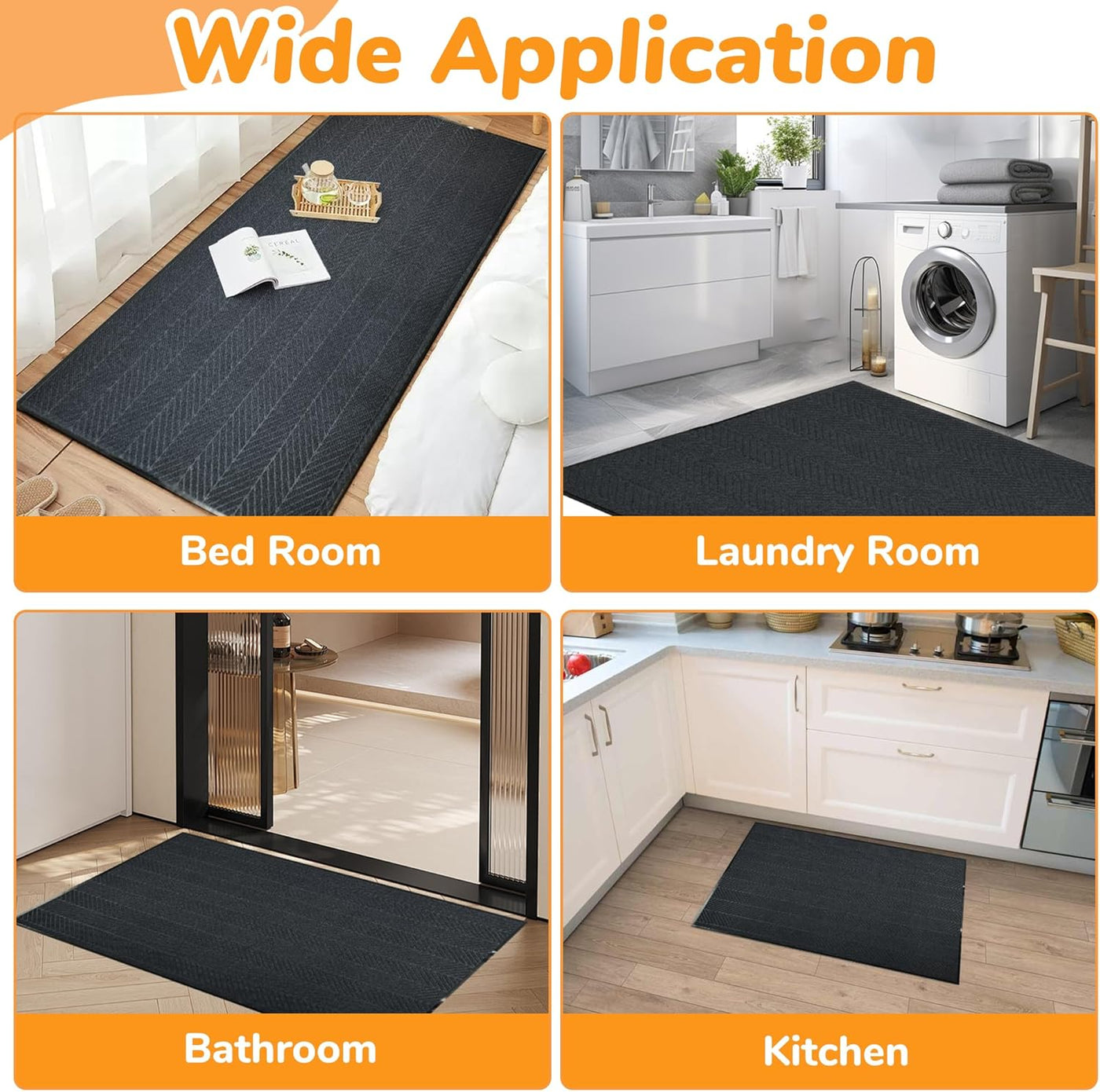 Large Entrance Door Mat 120x180cm Non Slip Washable Thickness of 0.8CM Grey