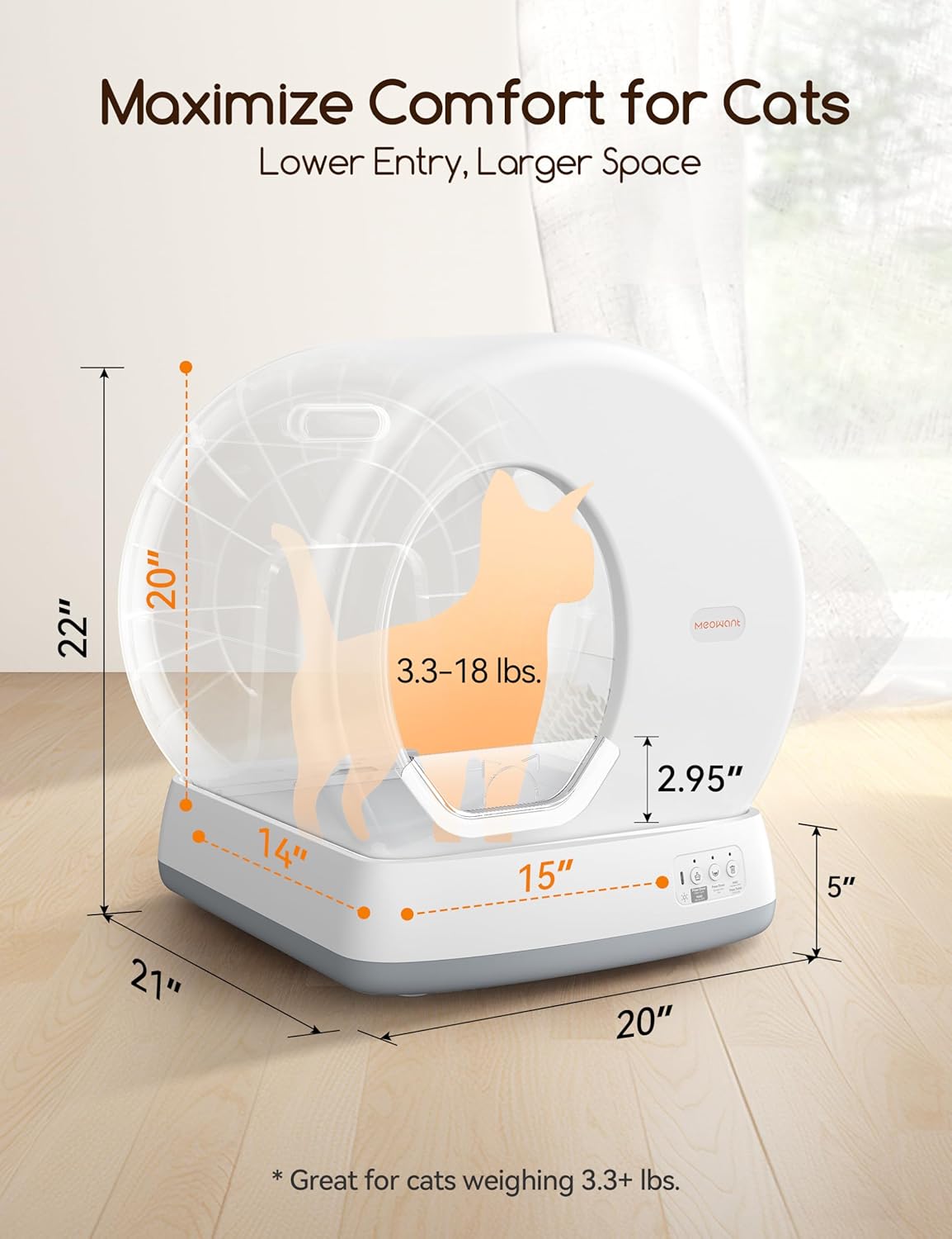 MeoWant Self-Cleaning Cat Litter Tray: Smart Automatic Multi-Cat, APP-Controlled