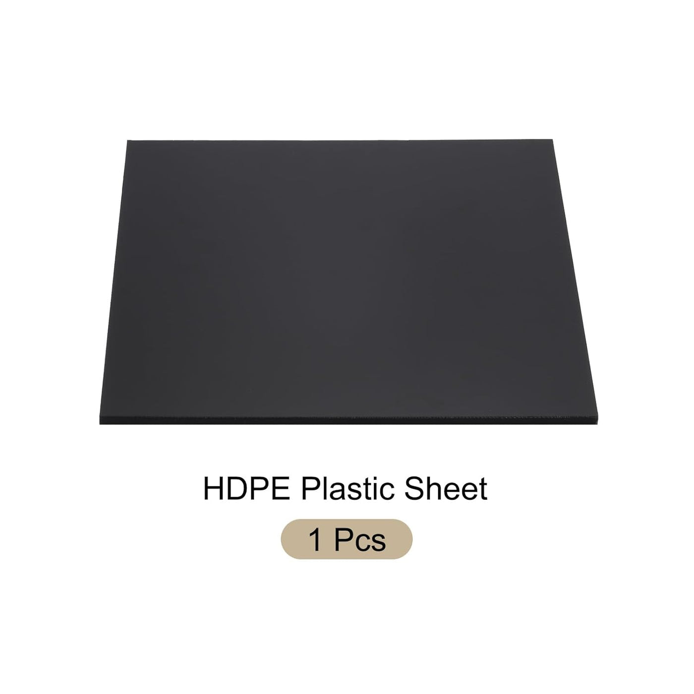 Black HDPE plastic sheet on a white background