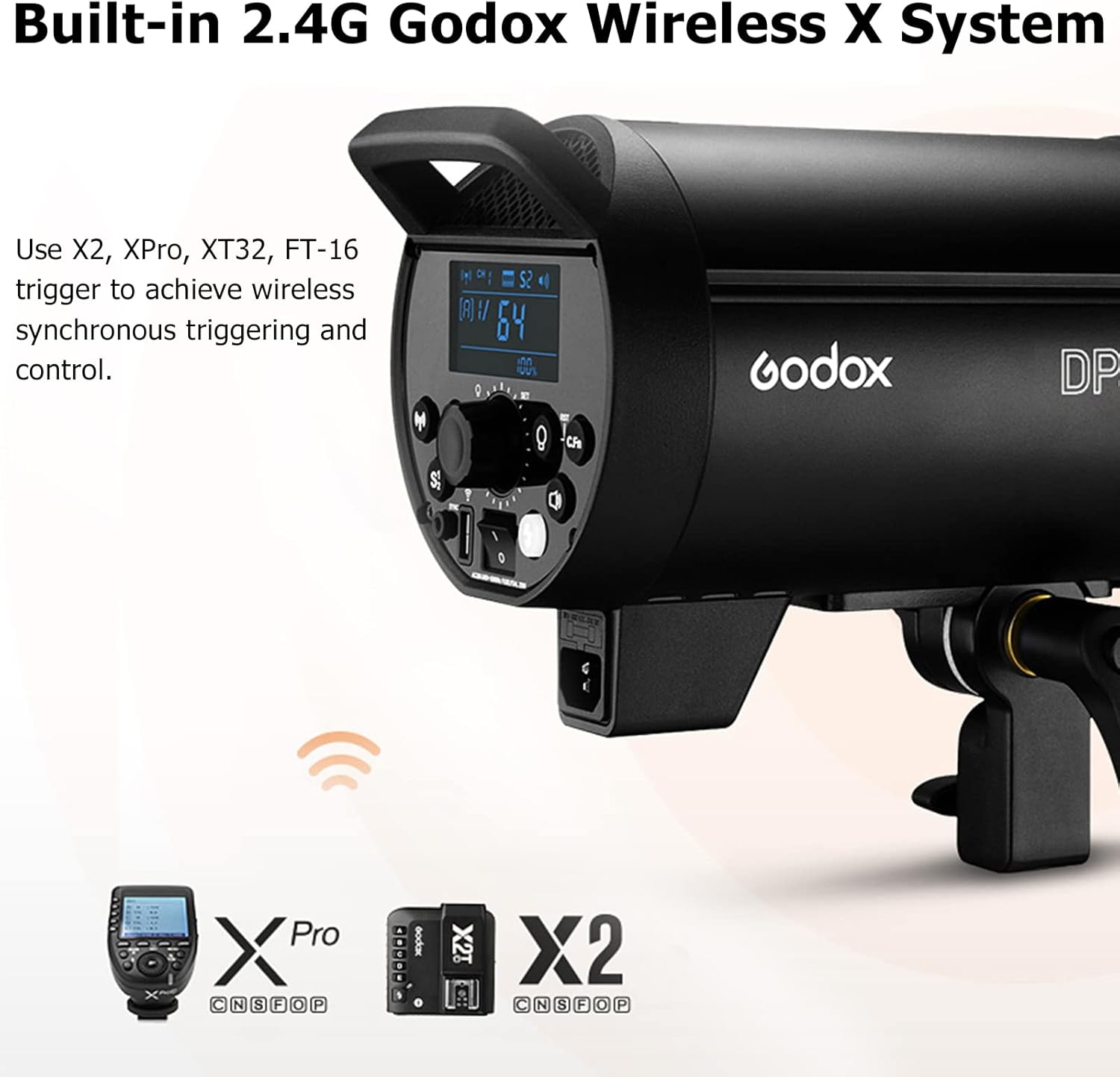 Godox DP400III 400Ws Studio Flash, GN65, Bowens Mount, 2.4G Wireless, Fast Recycle
