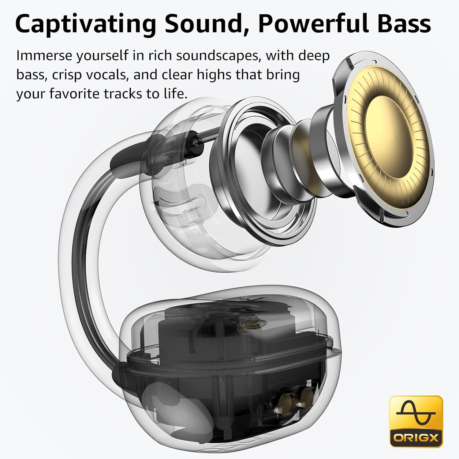 Open Ear Headphones Clip On Wireless Earbuds 40H Playtime Bluetooth TOZO