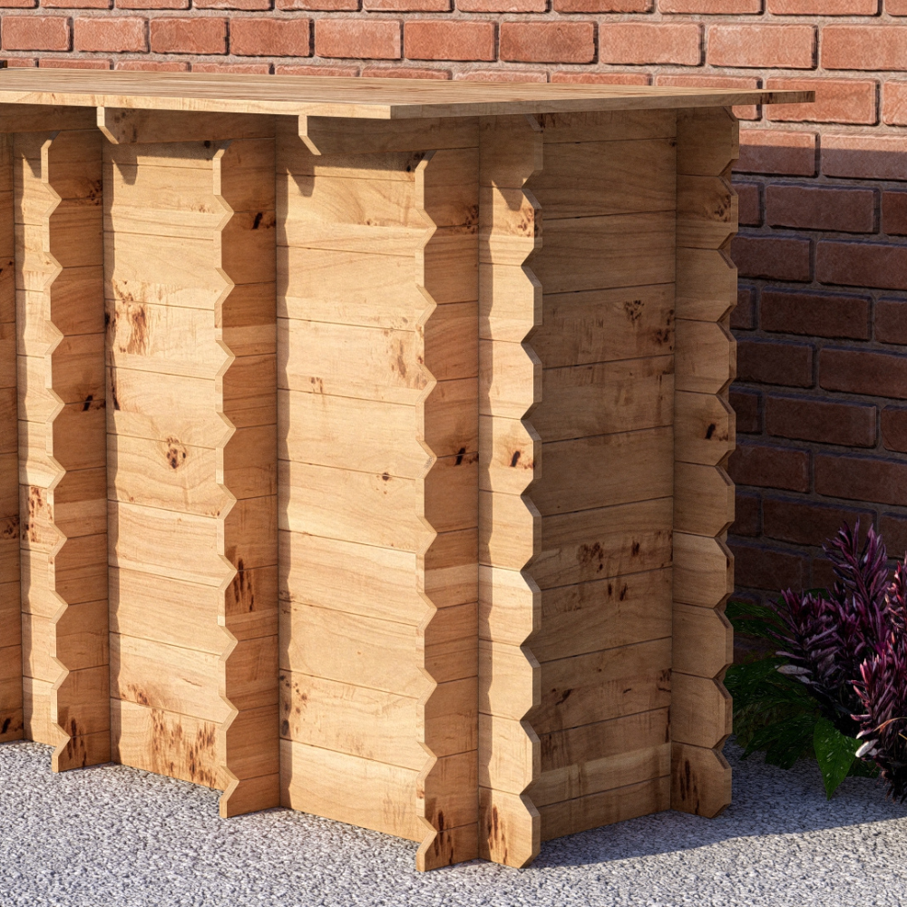 Large Garden Bar Outdoor Wooden 2m Drinks Bar Patio Interlock