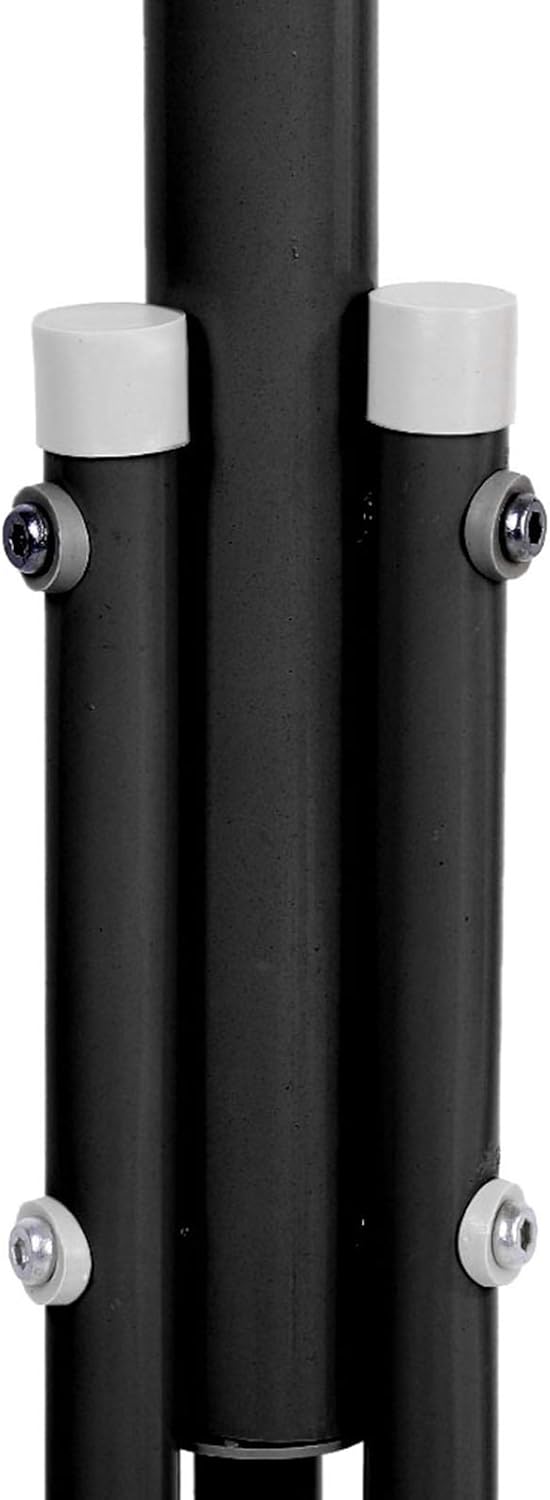 Steel Standing Coat Rack – 12 Hooks, Triangle Base, 68.5in Tall – Black