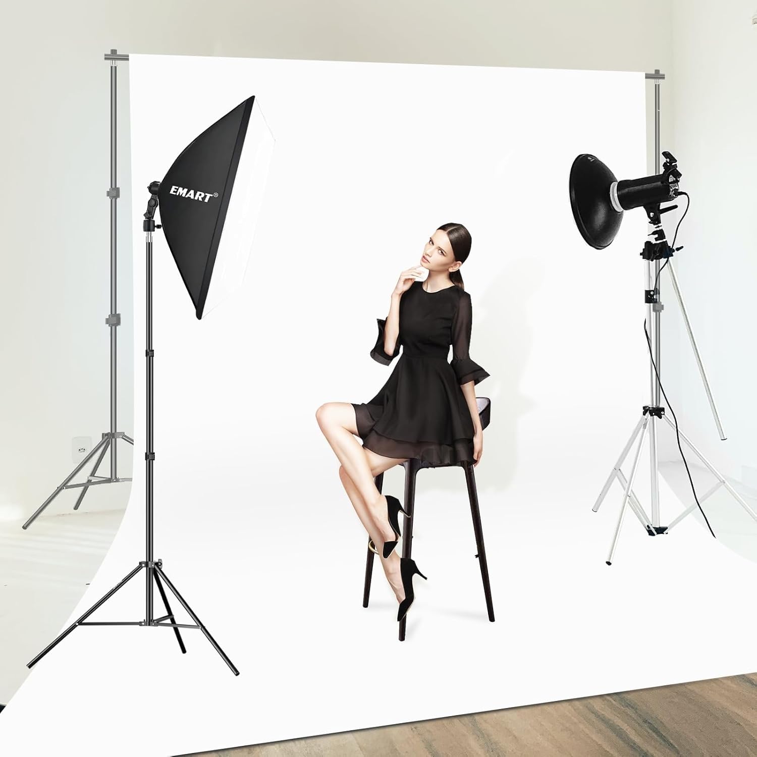 EMART 62inch Light Stand, Adjustable Aluminum Tripod, for Camera & Lighting, 2pk