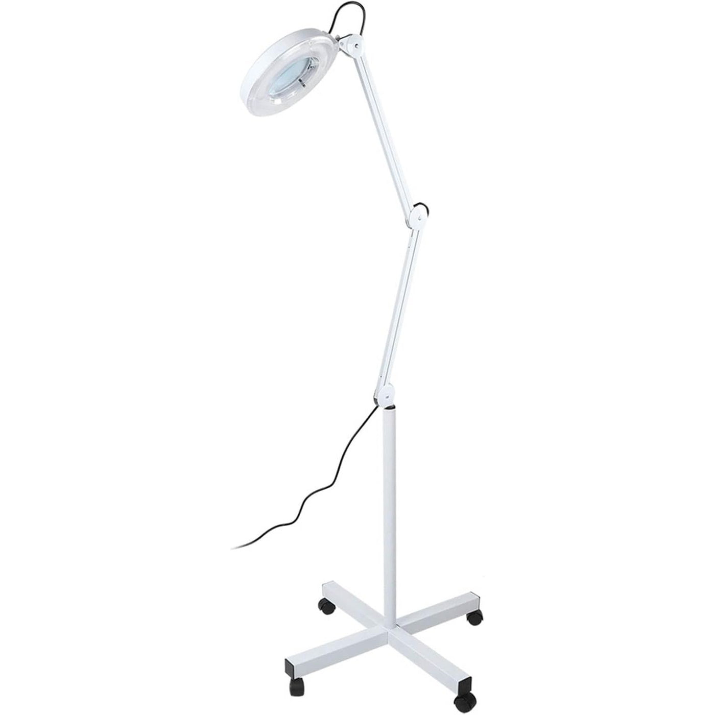 5X Magnifying Floor Lamp with Wheels – Adjustable Arm for Beauty & Tattoo