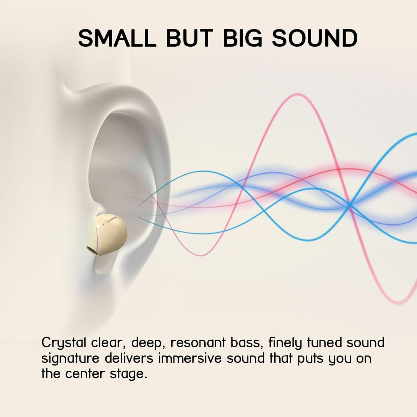 Earphone Invisible Noise Reduction Bluetooth 5.0 Wireless Built-in Mic Xmenha