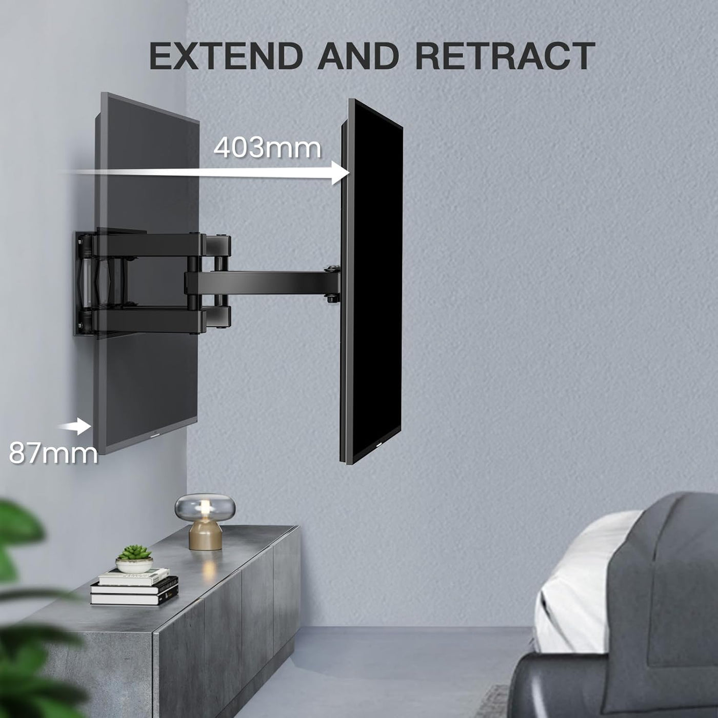 TV Wall Bracket Swivel Tilt Mount for 26-70 Inch Flat Curved TVs PERLESMITH