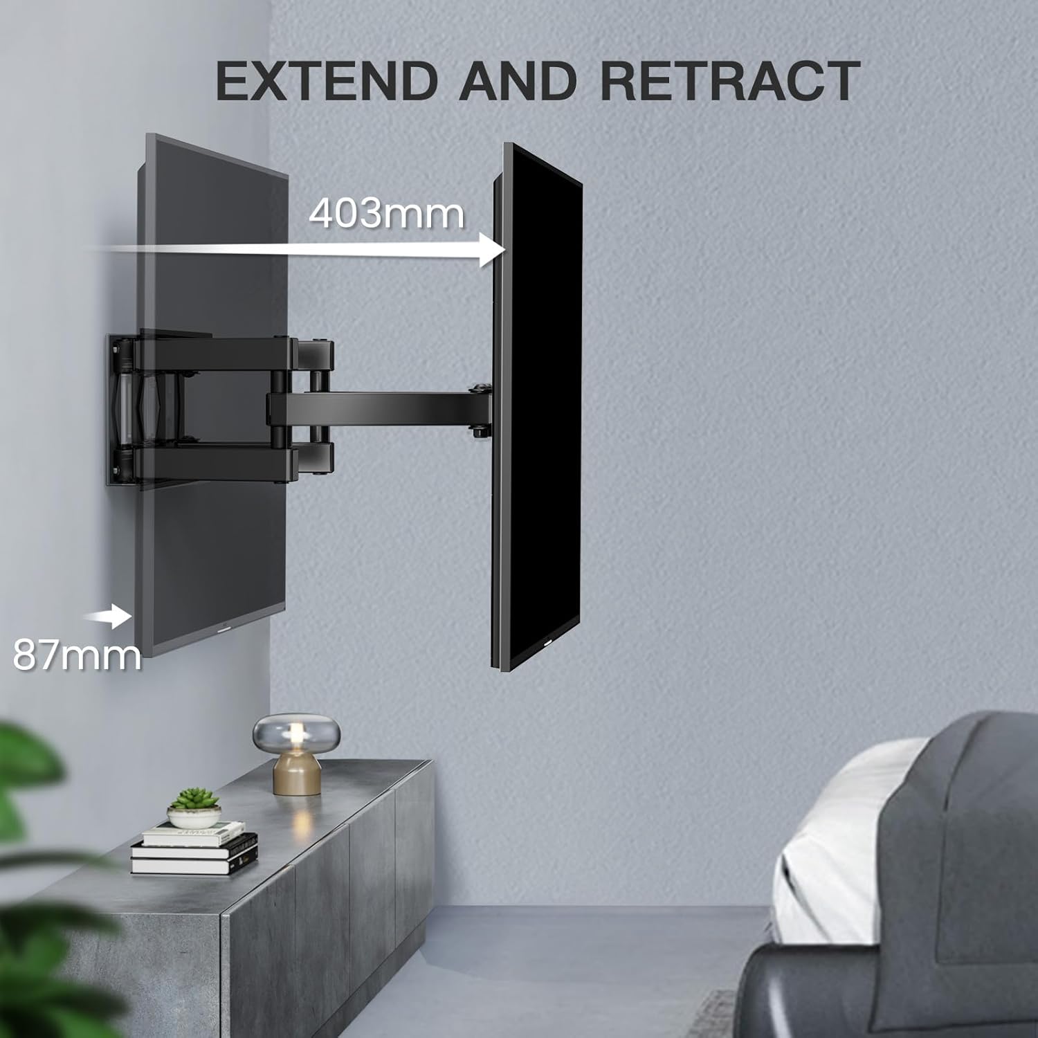 TV Wall Bracket Swivel Tilt Mount for 26-70 Inch Flat Curved TVs PERLESMITH
