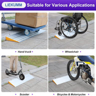 5cm Rise Threshold Ramps for Wheelchairs, 800KG Capacity Aluminum Ramp - Massive Discounts
