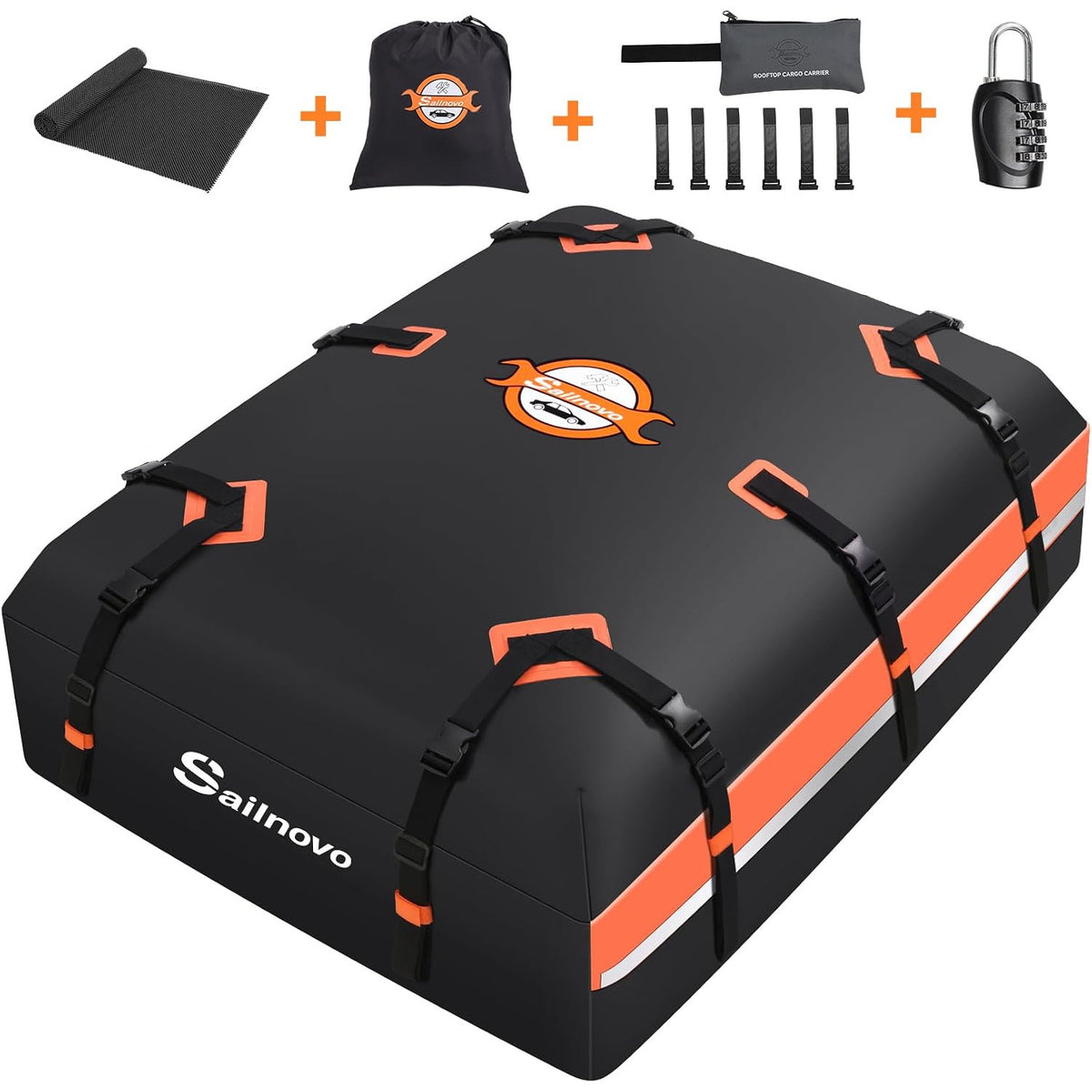 Car Roof Bag 21 Cu Ft 595L Waterproof Foldable Soft Roof Box Sailnovo Cargo Carrier