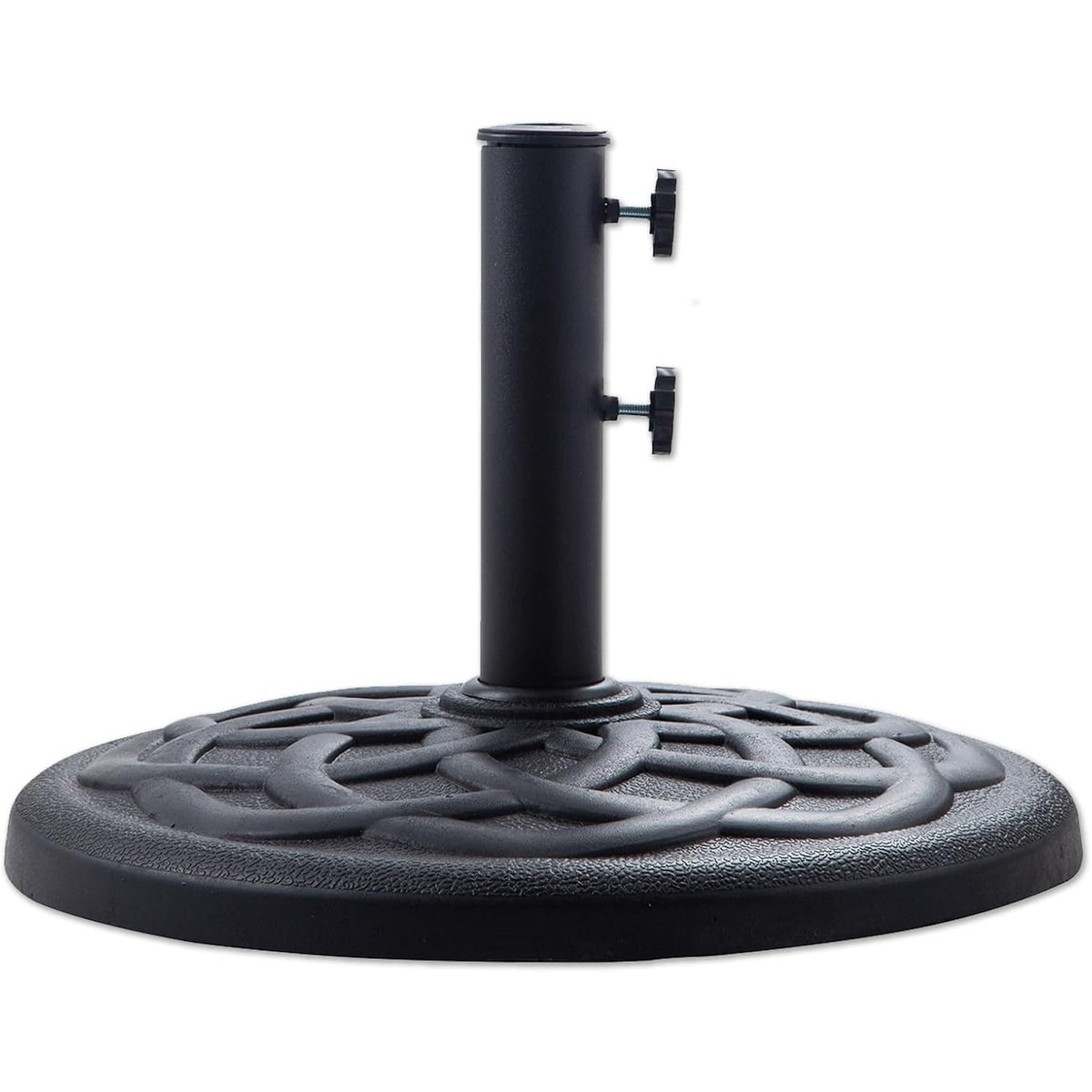 Parasol Base 19kg Heavy Duty Round Resin Umbrella Stand Black Helios&Hestia