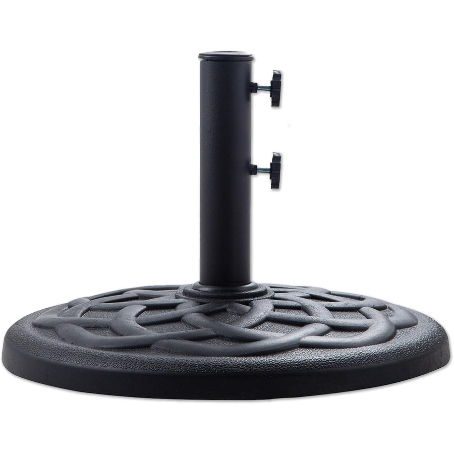 Parasol Base 19kg Heavy Duty Round Resin Umbrella Stand Black Helios&Hestia