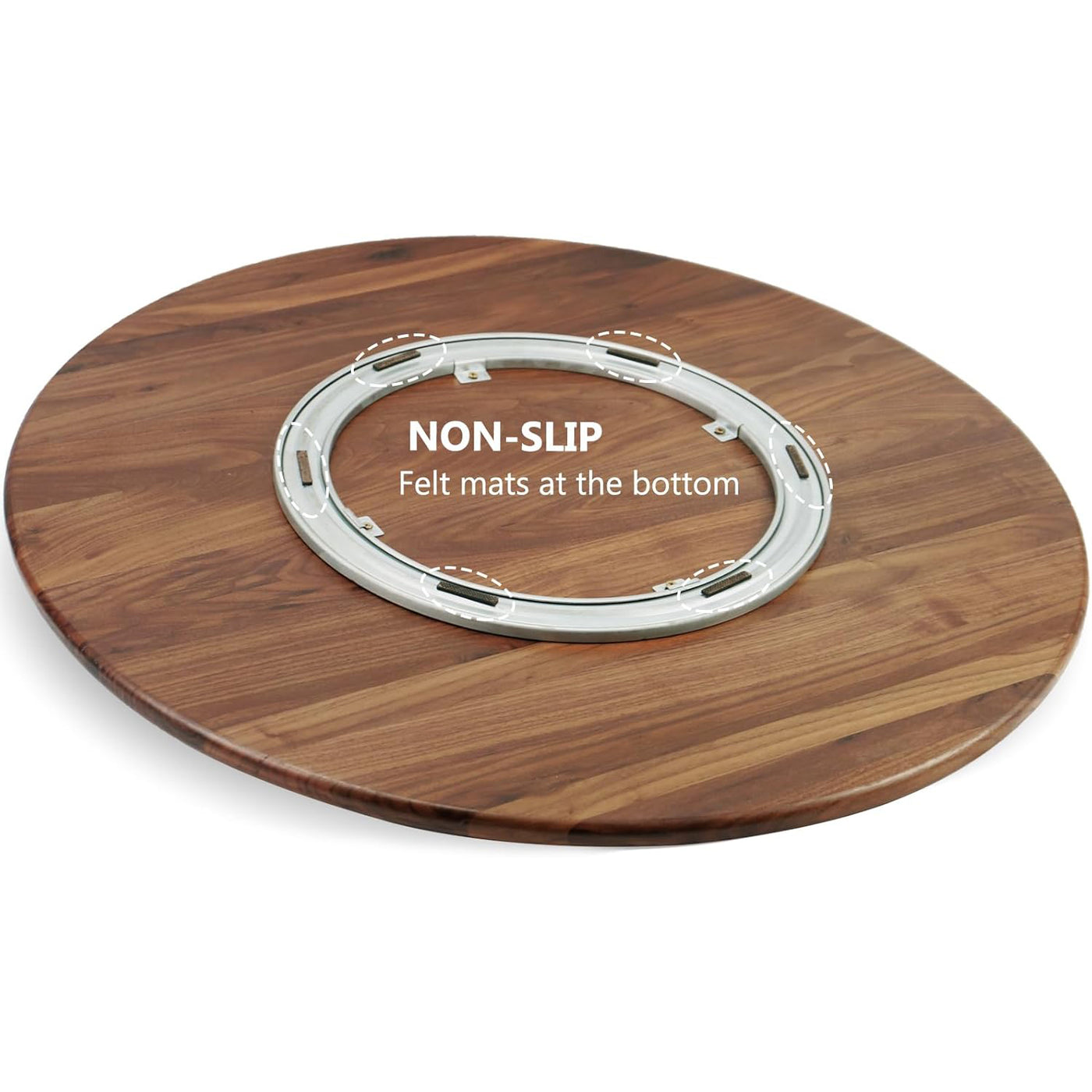 MAGIGO 30'' Black Walnut Wood Lazy Susan Organizer, Solid Rotating Tray