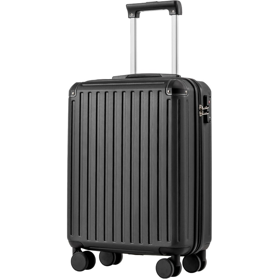 Cabin Suitcase 55x40x20cm Hard Shell TSA Lock Black EasyJet Ryanair Travel COOLIFE