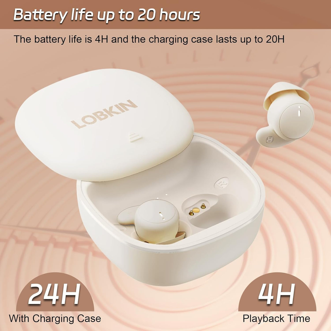LOBKIN Sleep Headphones In Ear Bluetooth 5.4 Mini Invisible Soft Buds